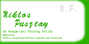 miklos pusztay business card